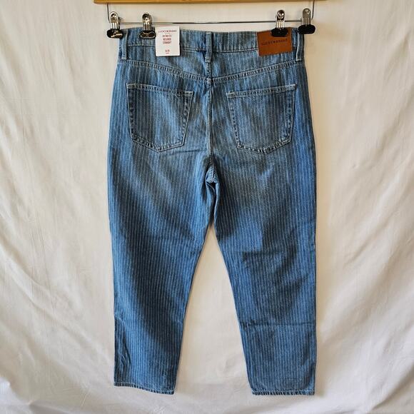 Lucky Brand Women's Boy Mid Rise Striped Relaxed Straight Jeans 8/29R - Picture 2 of 14